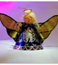 Small: Tin Angel Christmas Tree decoration ( Blue and Red )  - Image 1