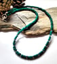 40cts Blue-Green Faceted Magnasite & Silver Plated Heamotite Necklace - Image 3