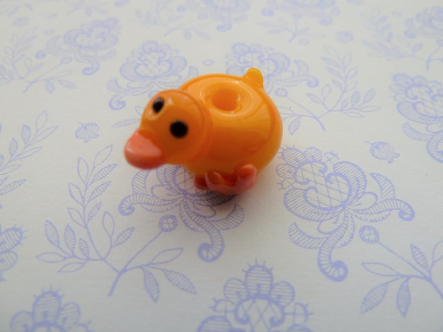 lampwork glass duck bead