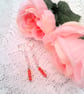Necklace and Earrings Set with Red Pink and Clear Crystals, Crystal Jewellery   - Image 4