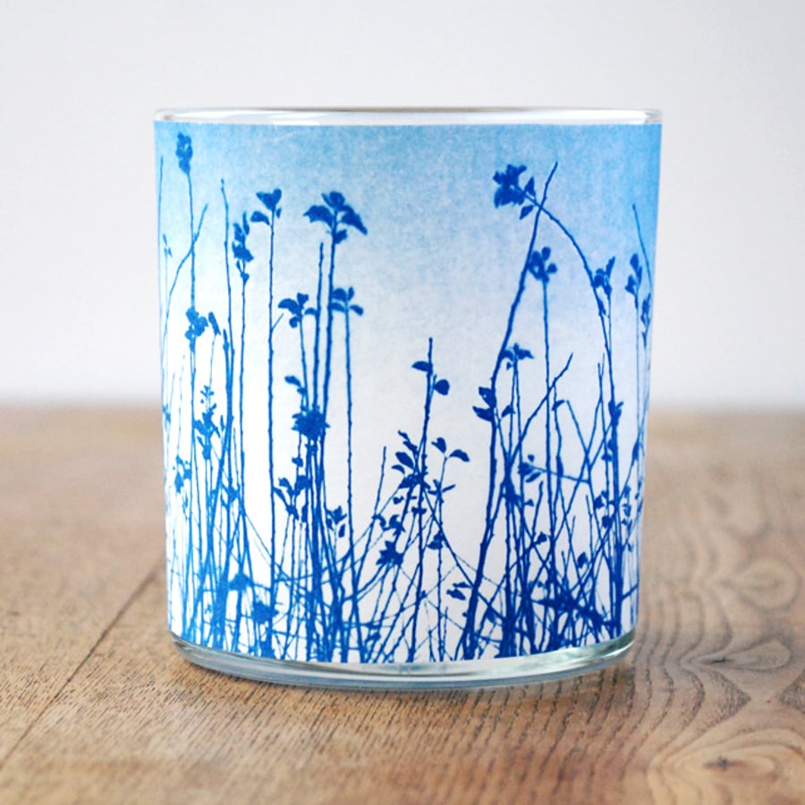 Meadow sweet Cyanotype candle holder 