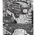 View Over Apple Pie Lane Bridge by John Freeman (Black)