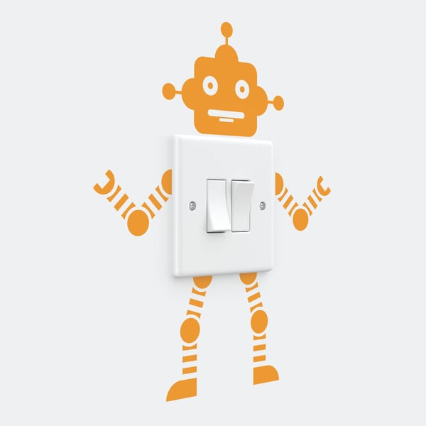 ROBOT LIGHT SWITCH Removable Vinyl Wall Decal Stickers Home Decor Art