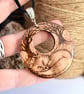 Sleeping Fox Pyrography Wood Pendant Necklace - Image 4