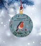 Red Robin Christmas Tree Hanging Ornament Decoration - Image 1