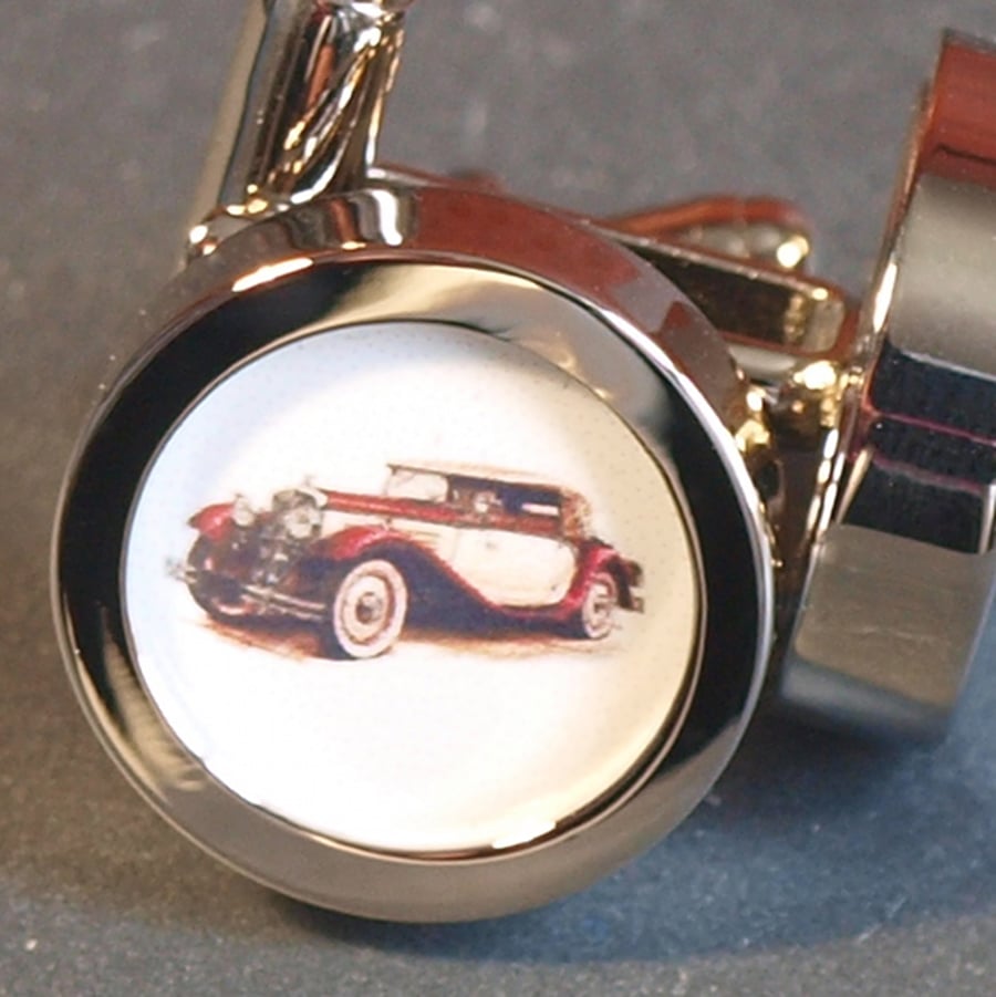Sports Car Cufflinks Classic 1920s Vintage Sports Car Cufflinks 
