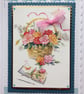 With Love Basket of Flowers Journal Birthday Any Occasion 3D Luxury Handmade - Image 1