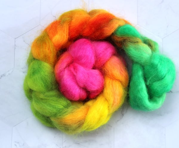 Dont Worry, Be Tacky Hand Dyed British Wool Fibre