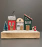 Little Wooden Christmas Village, hand made and painted. 