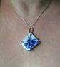 Victorian blue and white pottery pendant - Image 1