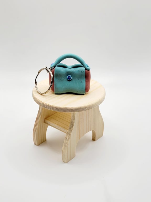 Handmade Polymer Clay Miniature Handbag, Dollhouse Accessory, 1:12 Scale