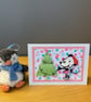Handmade Minnie-Inspired Christmas Card – Festive Tree Decorating Design