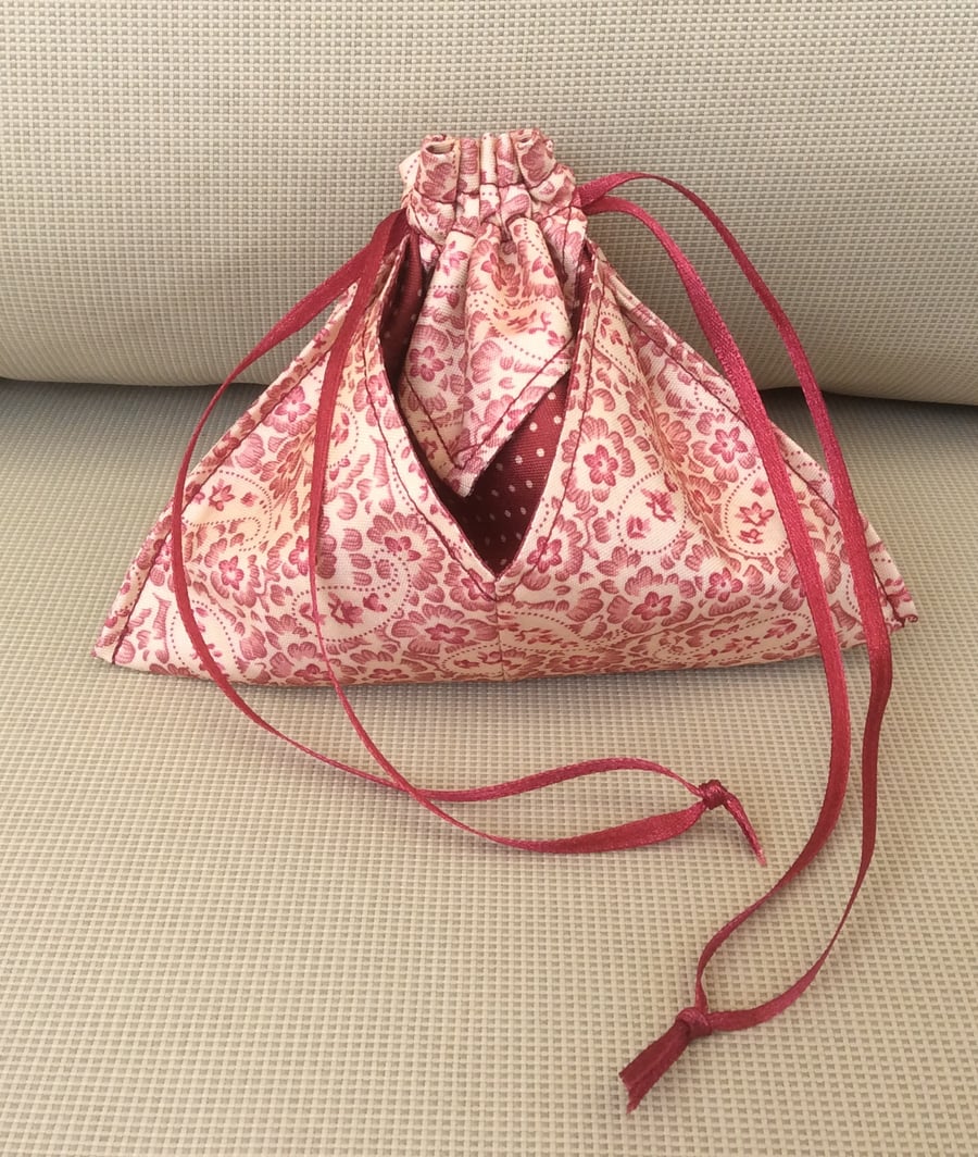 Drawstring bag, make up bag, 