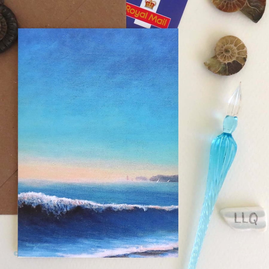 blank greeting card coastal collection Old Harry Rocks cello free