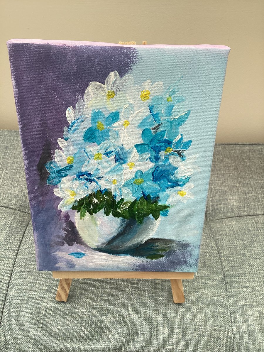 Flowers vase  painting with easel