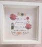 Box framed Applique & Embroidered picture 