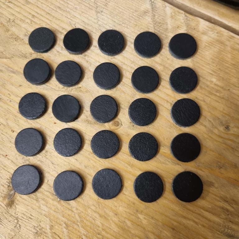 19mm Thick Leather Discs Black Genuine Leather