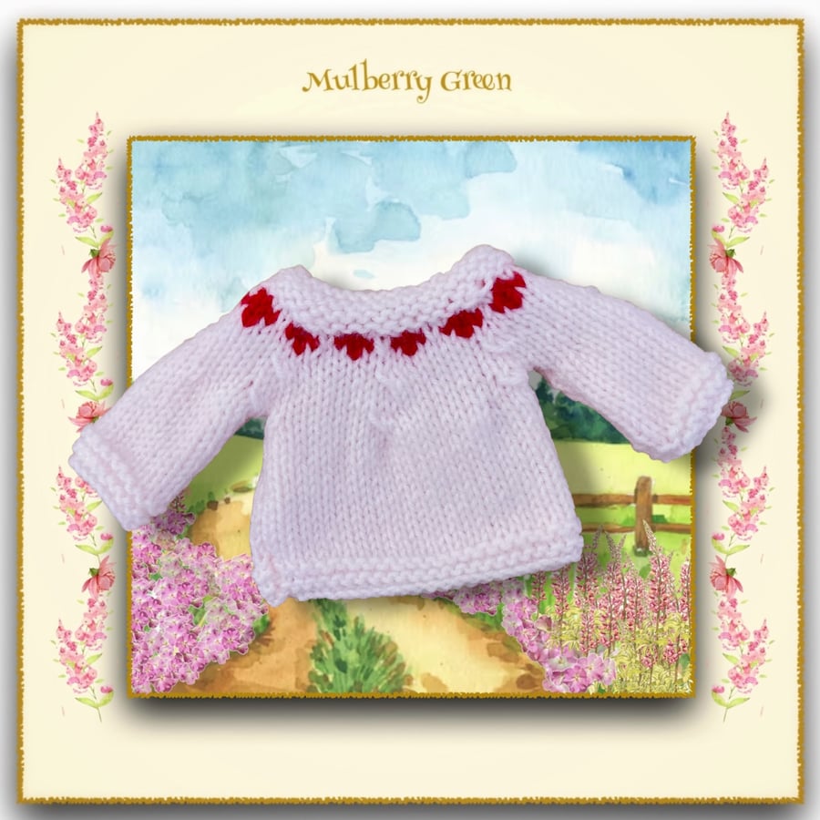 Reserved for Susan - Pale Pink Jumper with a Patterned Yoke