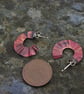 Copper Ripple Hoop Stud Earrings  - Image 2