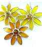 Sunflower Stained Glass Suncatcher Trio of Flowers Handmade Yellow - Image 4