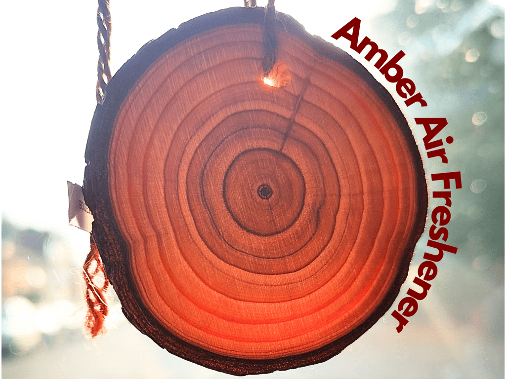 Amber Car Air Freshener. Wooden slice with long-lasting fragrance. Handmade.