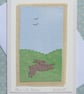 Hare in the Daisies a hand-stitched miniature mounted on recycled card - Image 2