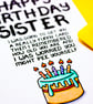 Funny Birthday Card For Sister, Joke Birthday Card From Brother, Sister  - Image 9