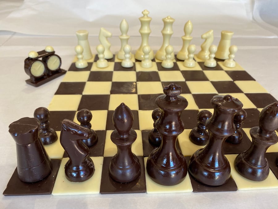 Unique 3D chess set, Modern chess board, Hand crafted chess set, Chess set  with storage, Chess gift