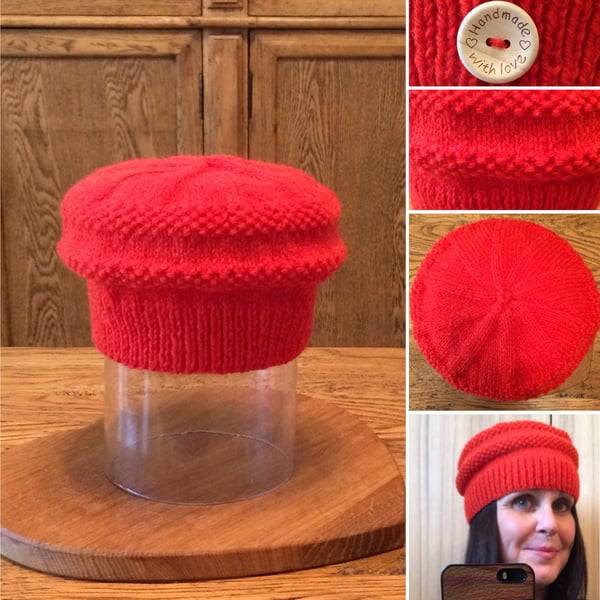 Pill Box Pure Wool Beanie in Moss Stitch