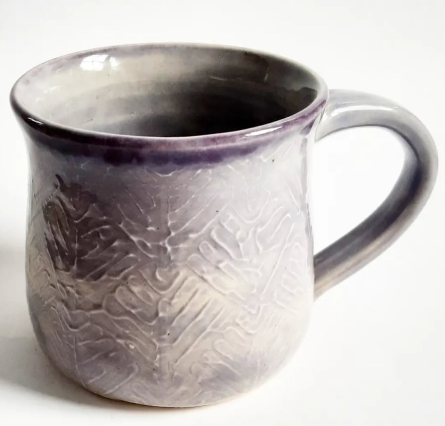 Small Textured Glazed Mug - Hand Thrown Stoneware Ceramic Mug KIln Fired 