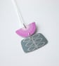 Pink retro flower pendant - Image 3