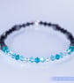 Swarovski and Hematite stretch beaded bracelet turquoise black - Image 5
