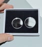 Large Silver Mirror Stud Earrings - Image 4