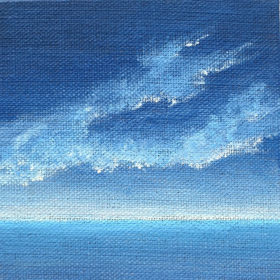 Original painting twilight over the ocean coastal sea and sky art gallery wall
