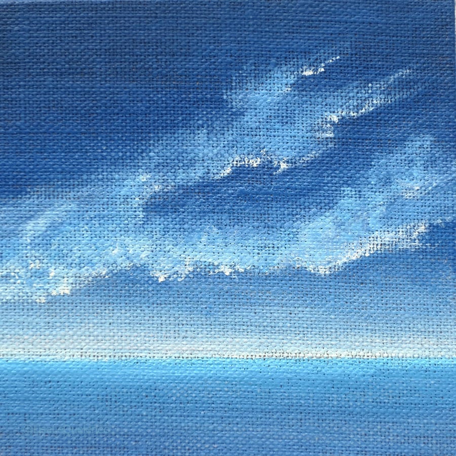 Original painting twilight over the ocean coastal sea and sky art gallery wall
