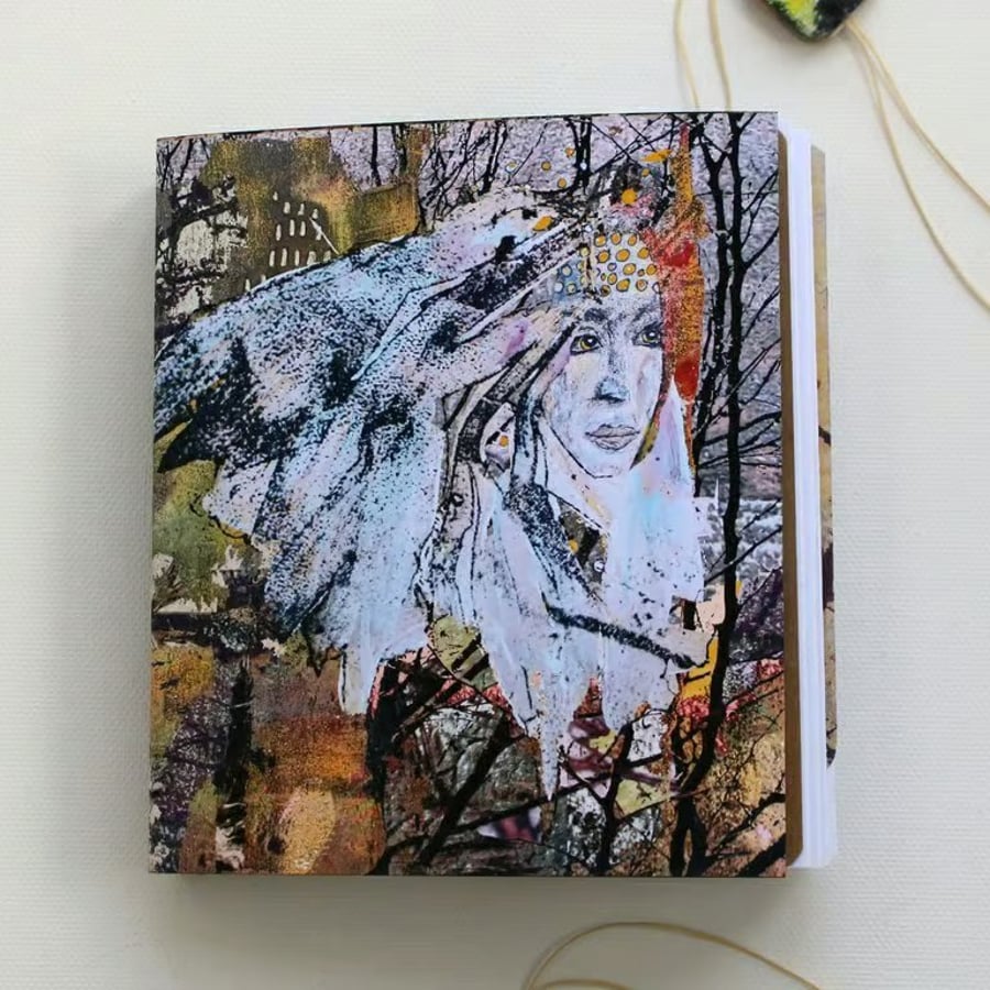 Wood Light, handmade art journal