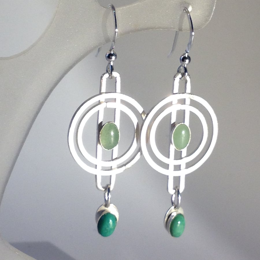 Gwen Green gem earrings