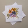 hand painted original art floral greetings card ( ref FA37 B6 )