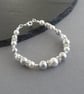 Silver Pearl and Crystal Jewellery Set - Light Grey Wedding Jewellery - Gifts - Image 3