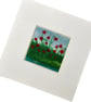 Needle felted wool & textile picture, 4"x4" framed, Poppies (1) - Image 5