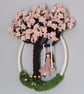  Cherry Blossom macrame, girl on a swing macrame, macrame tree - Image 3
