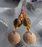 Handmade Bronze and Amber Lamp work Earrings - Image 6