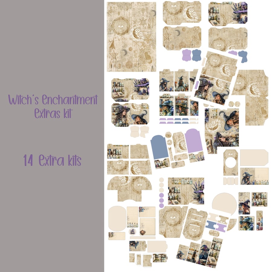 Witch's Enchantment Extra kit Scrapbooking, Ephemera, Journal, Digital Download
