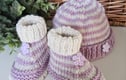 HAND KNITTED DESIGNER BABY  HATS,  BOOTIES AND MITTENS