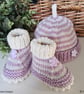 Designer Baby Girls Luxury Merino Wool Booties & Hat Set 0-3 months size