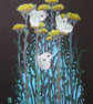 Three Cabbage White Butterflies original wall art, small drawing - Image 3