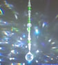 Suncatcher handmade hanging decoration green and clear sparkly rainbows