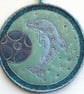DPM026 - Dolphin Mandala Wall Hanging-15cm diameter-Shades of Green and Pewter