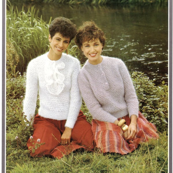 Vintage Knitting Pattern 1713: from Richard Poppleton, 2 Mohair Sweaters