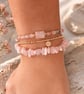Natural Pink Opal Chip Bracelet – Handmade Stretch Gemstone Bracelet - Image 2